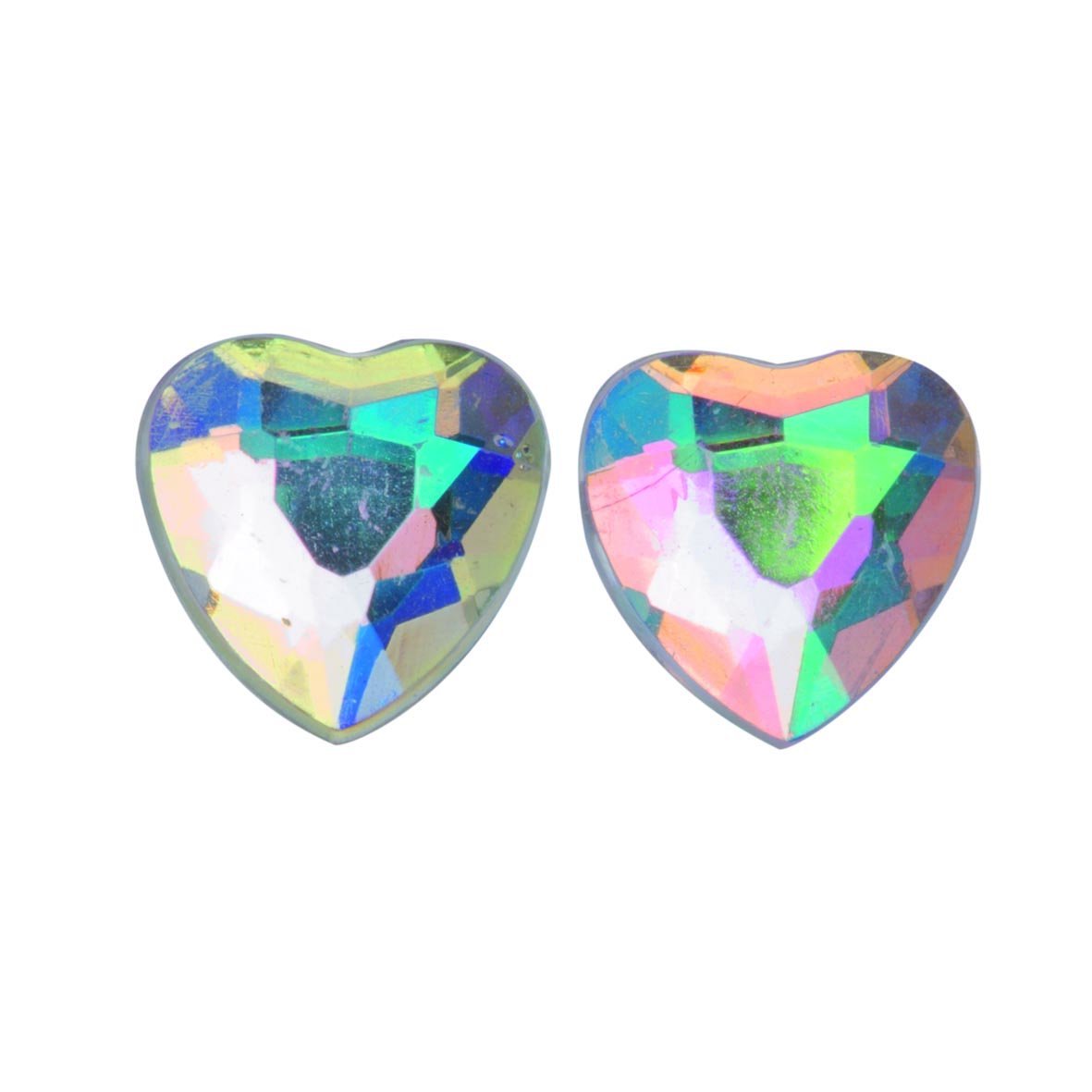 GLOREX P and D Hearts 10 mm Crystal Self-Adhesive, Plastic, Silver, 14.5 x 8.6 x 0.3 cm