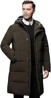 Chaqueta de plumón para hombre, gruesa, cálida, impermeable, longitud media, color blanco, con capucha, parka con clip, chaqueta de plumón de invierno, EN8, XS