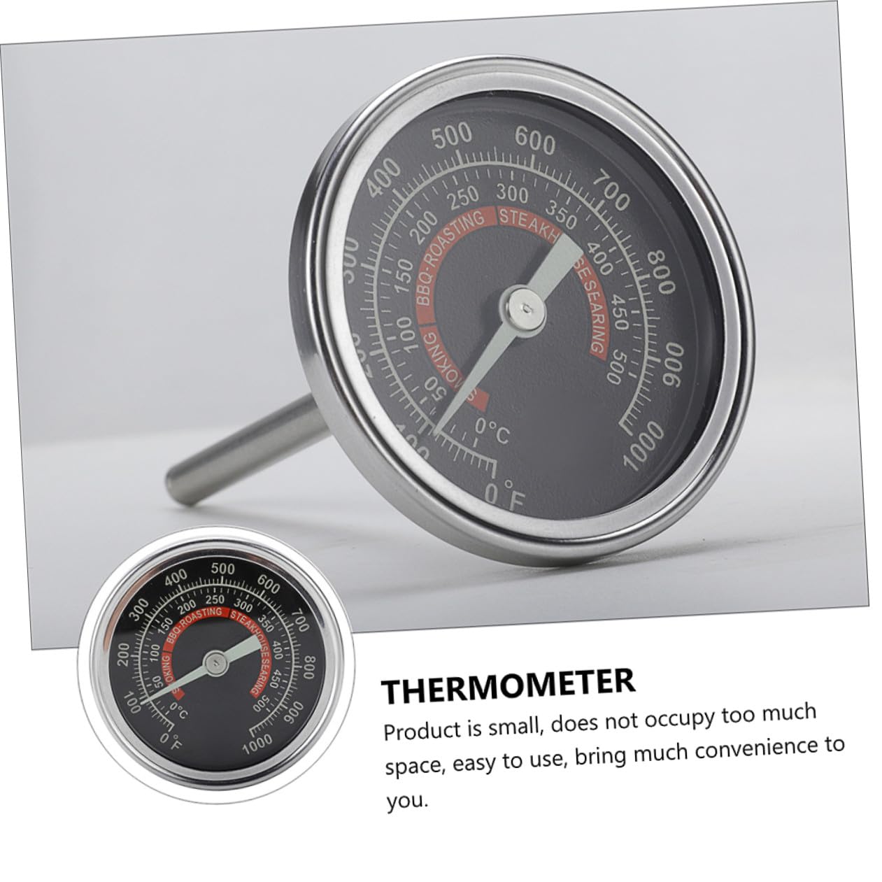 Bimetal Stainless Steel Oven Thermometer with Dial for Accurate Cooking Temperature Heat-Resistant Food Thermometer for Grills Smokers Toaster Ovens Read and Vibration Resistant