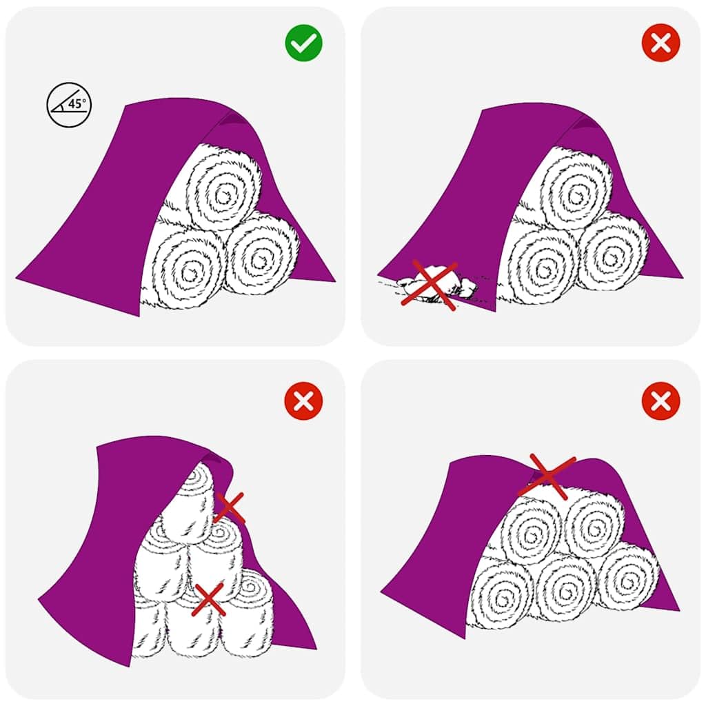 vidaXL Telo Pagliaio 9,8x6 m 140 g/m² Polipropilene, Protezione Balla di Paglia, Vello per balle Rotonde, Vello di Paglia, Protezione balle di Fieno