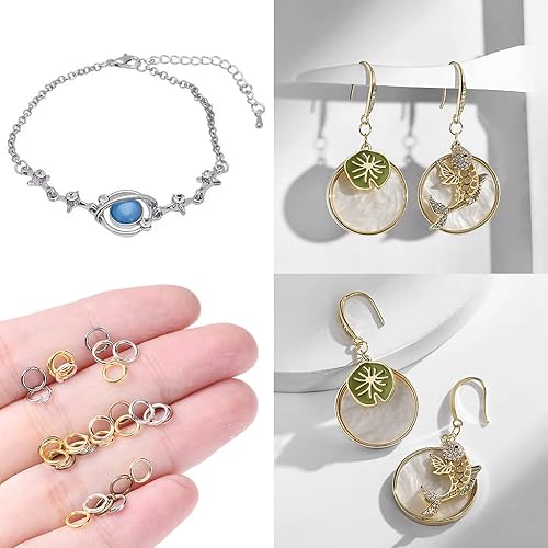 Miniatura 3 de 400 anillos de salto abiertos plateados de 0.315 pulgadas, utilizados para llavero, fabricación de joyas, mantenimiento de collares y decoración de