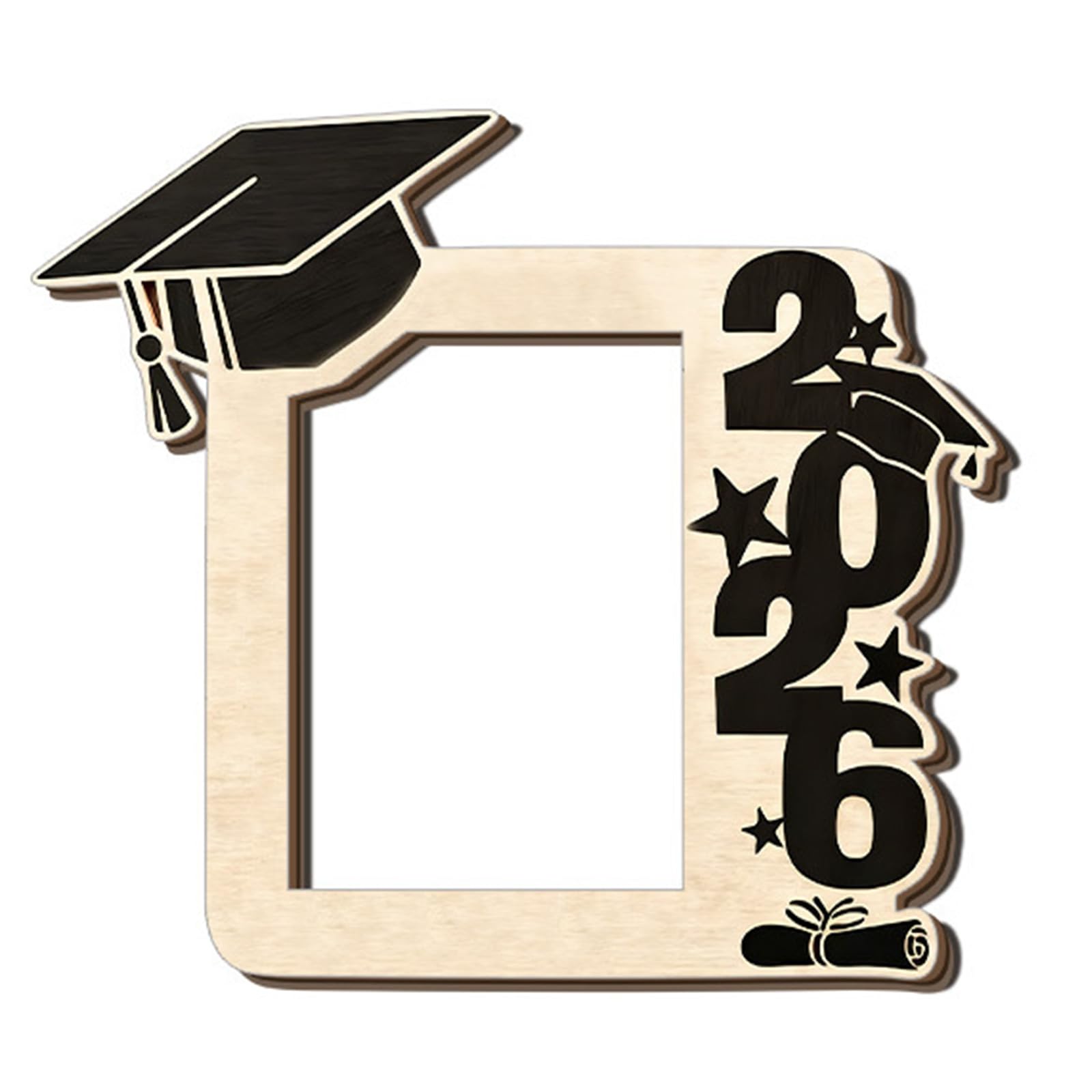 Wooden Display Frame with Multifunction Decors Styles Wall Mount Graduation Frame Easy to Use for 2026 Graduation Portrait Sustainable Wooden Photo