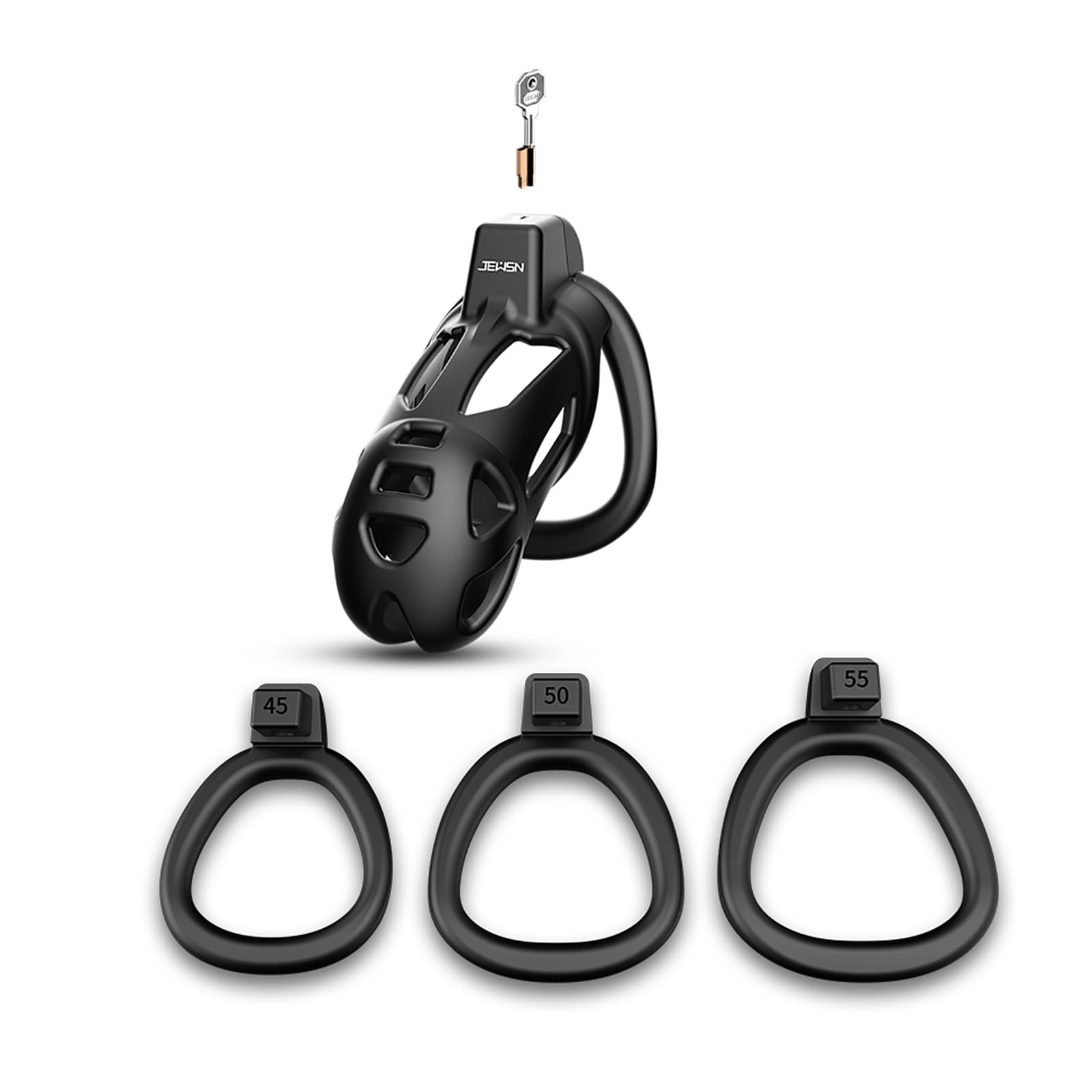 Lightweight Chastity Cage for Male Bondage Penis Cage Smooth KG Cock Cage Chastity Devices Key Sex Toy for Men Black Chastity for Men with 3 Sizes Penis Rings（Black M-Medium） M-Medium Black