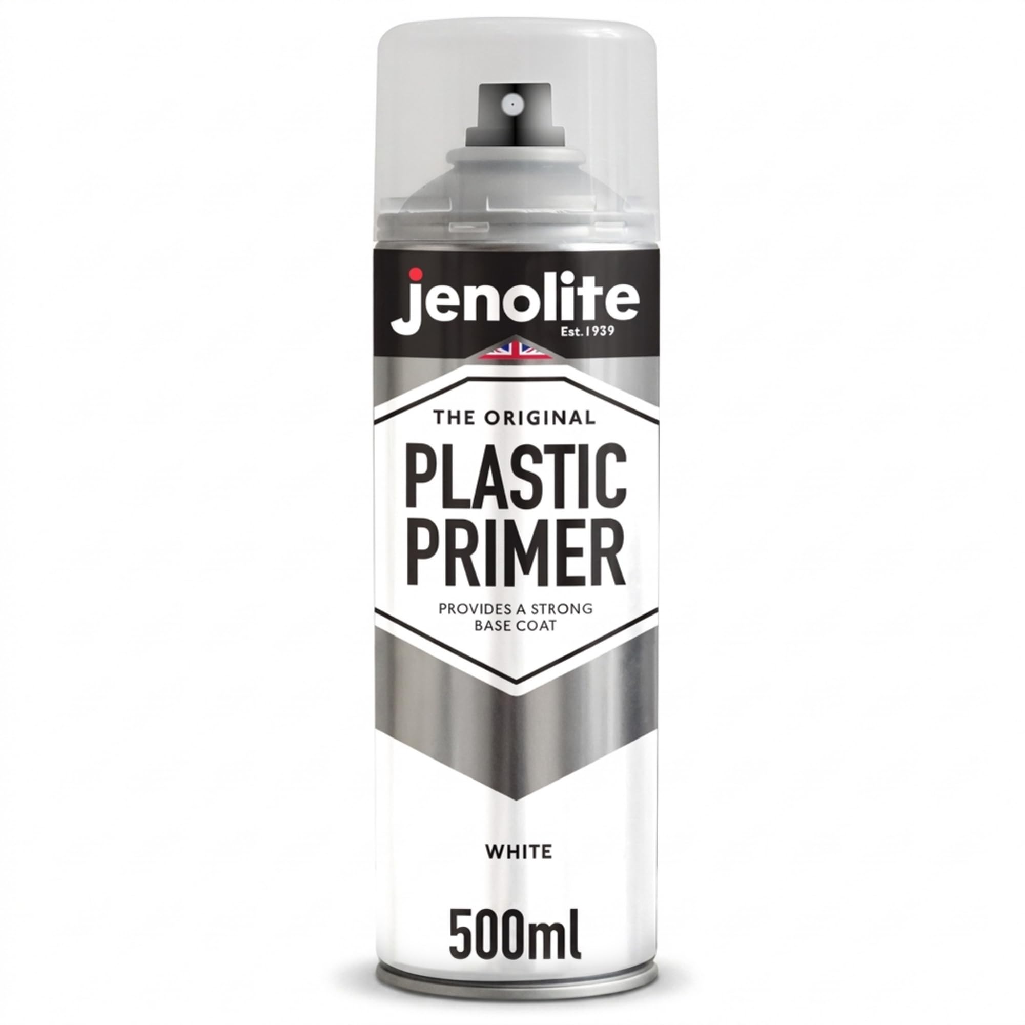 JENOLITE Plastic Primer Spray Paint | WHITE | 500ml | Premium Quality Plastic Primer | Promotes Adhesion | Primer Spray Paint for Automotive, Garden Furniture, Models & Other Hard Plastics