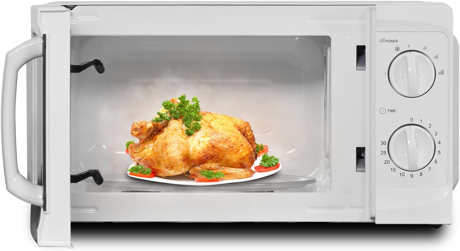 SMETA Microonde, forno a microonde da 700 W, forno a microonde da 17 l, bianco con 6 livelli di potenza, funzione di scongelamento rapido SMETA Microonde, forno a microonde da 700 W, forno a microonde da 17 l, bianco con 6 livelli di potenza, funzione di scongelamento rapido