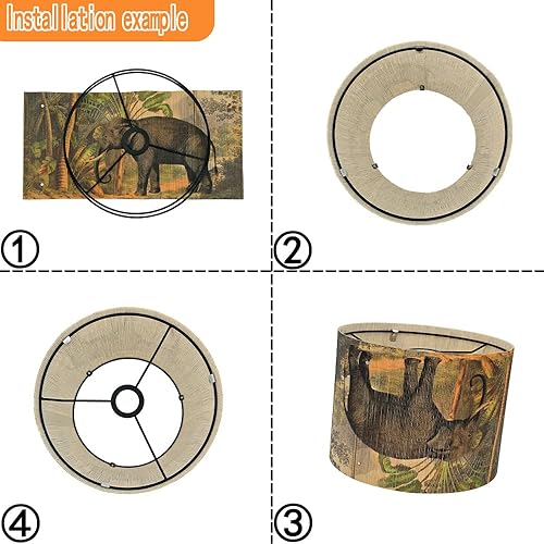 Miniatura 5 de Pantalla de bambú con diseño de animales, adecuada para lámparas de pie y lámparas de escritorio, translúcida en forma de cubo, decoración de diseño