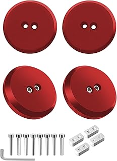 Samman Corvette Jack Pucks Billet Aluminum Jacking Puck Jack Pad Adapter Floor Jack Pad Compatible with 1997-2023 Corvette C5 C6 C7 C8/ Porsche 944 964 993 996 997 911 Boxster Cayman -(4 Pack Red)
