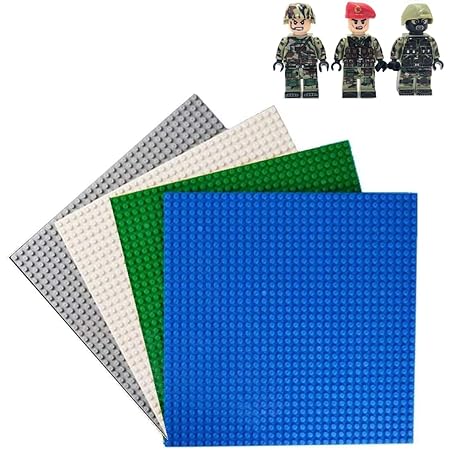 Amazon 基礎板 ブロック プレート 32 32 ポッチ 4色セット 25 5 25 5cm ブルー グリーン アイボリー ホワイト グレー ブロック おもちゃ