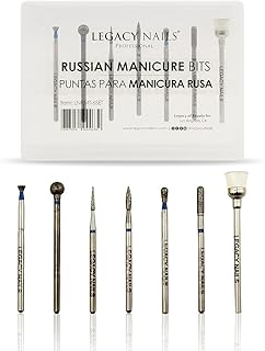 Legacy Nails Professional RUSSIAN MANICURE BITS SET 7 pieces - Ideal For Russian Manicures, Performs Perfectly Around Cuticle Area