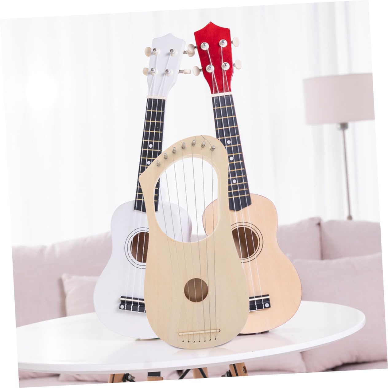 BESTonZON 7-saitige Holz Leierharfe zum Selbstbauen für Anfänger mit Metallbesaitung Vielseitiger Klang und Elegantes Design für Klassische und Moderne Kompositionen
