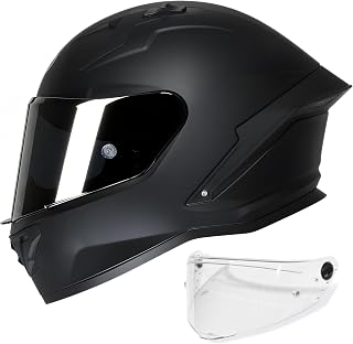 CYRIL Full Face Motorcycle Helmet DOT Approved, Street Bike Racing Helmet | Includes quick release clear and tinted visors, optimized aerodynamic vent system with washable lining for adults