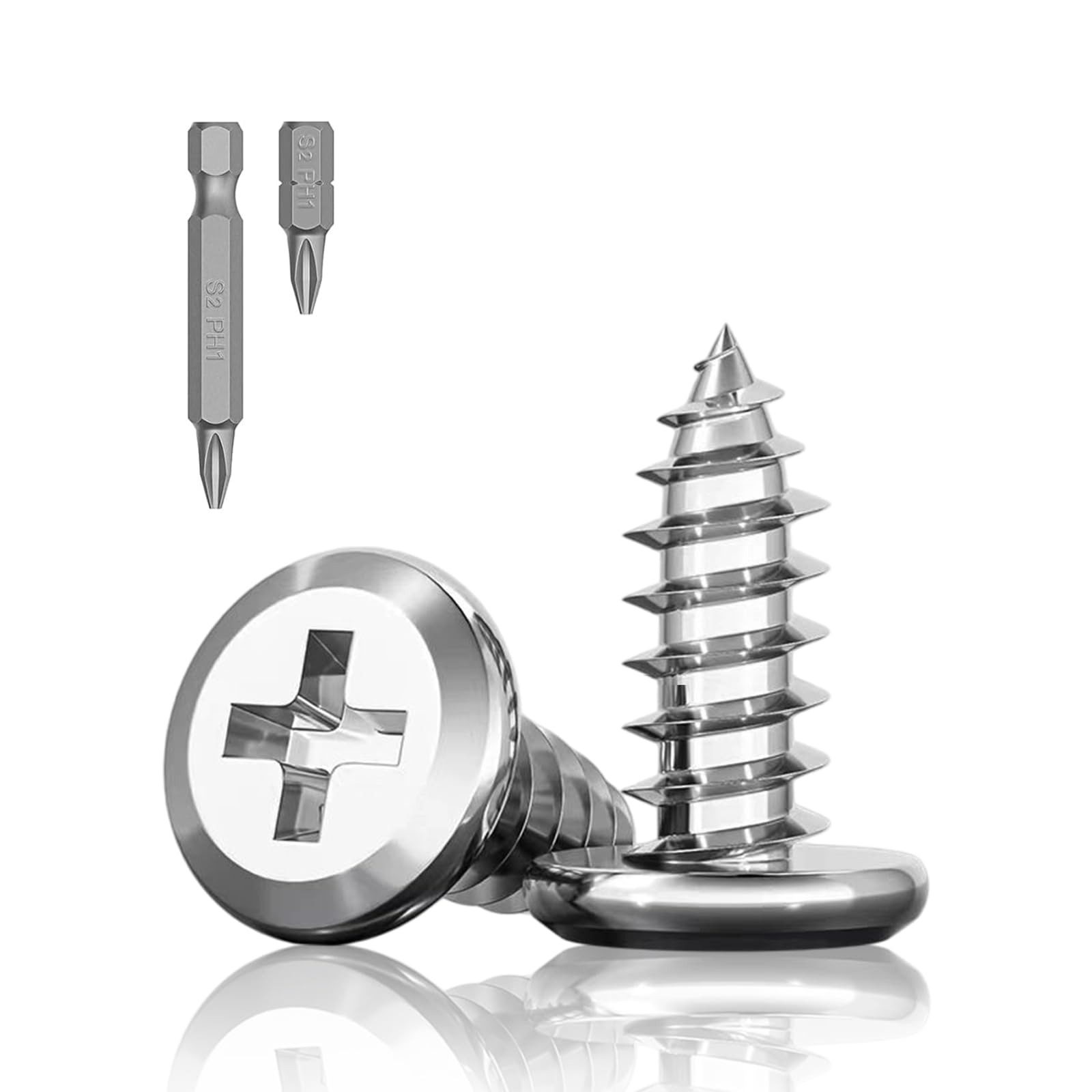 Jiahezhi 30Pcs M3 x 12mm Self Tapping Screws, Wood Screws Stainless Steel