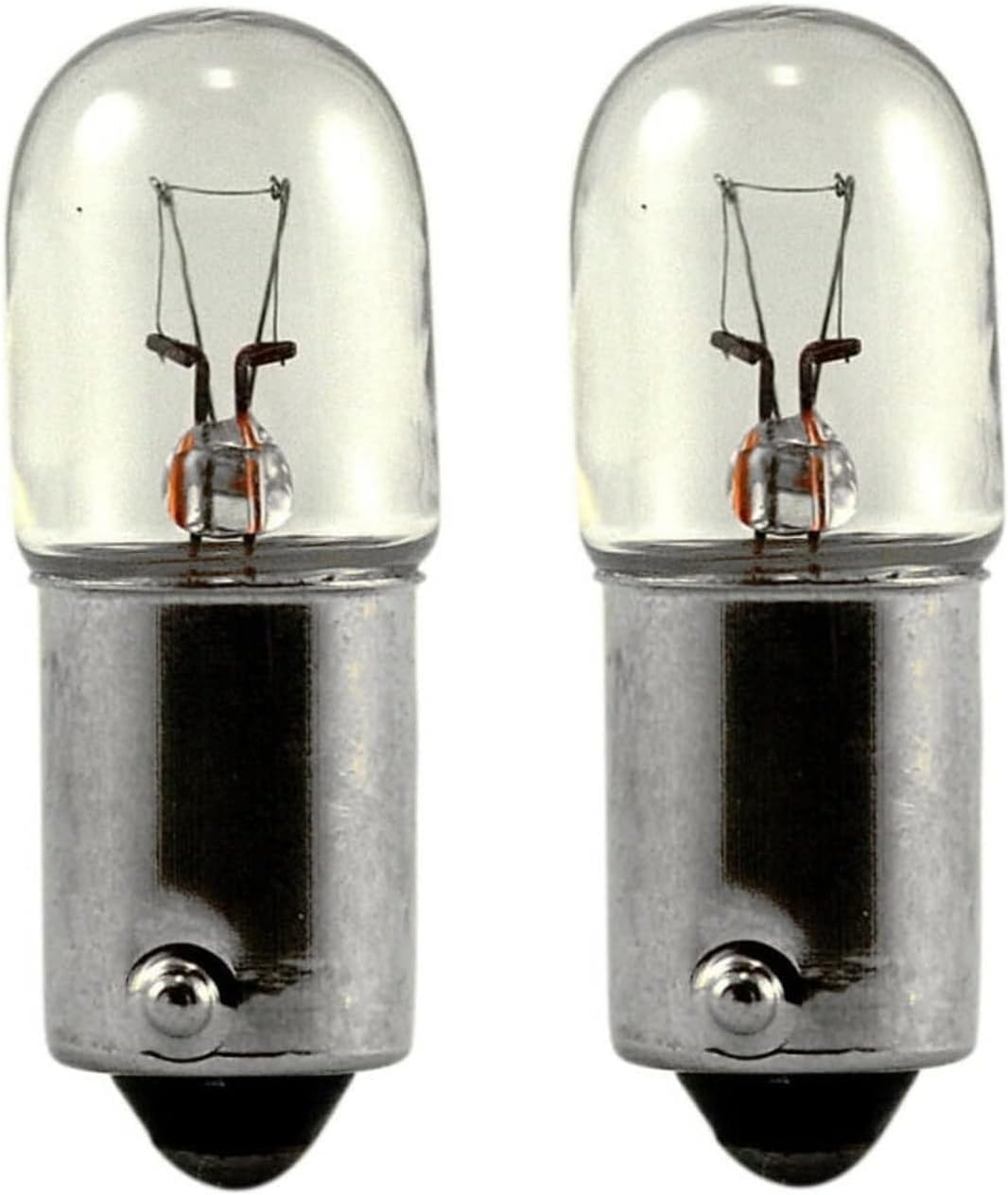 OCS Parts BA9s Base Multipurpose Dimmable Light Bulbs | T-3.25 Bulb Shape Light Bulbs for Pinball and Arcade Machines, License Plate Lights, Interior Dome Lights, and Fender Guitar Amps (2-Pack)