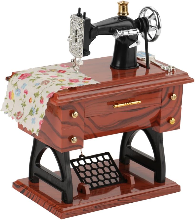 Hztyyier Music Box, Music Box, Sewing Machine, Mini Music Box Vintage Simulation Sewing Machine, Christmas Birthday Gift