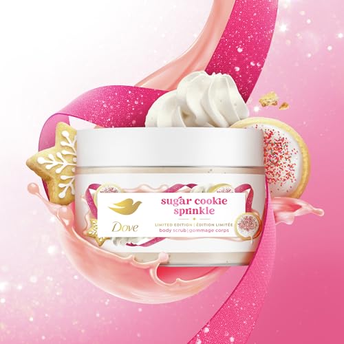 Image of Dove Limited Edition Holiday Treats Exfoliating Mini Body Scrub 4 Pack for Deep Nourishment 3.5oz each