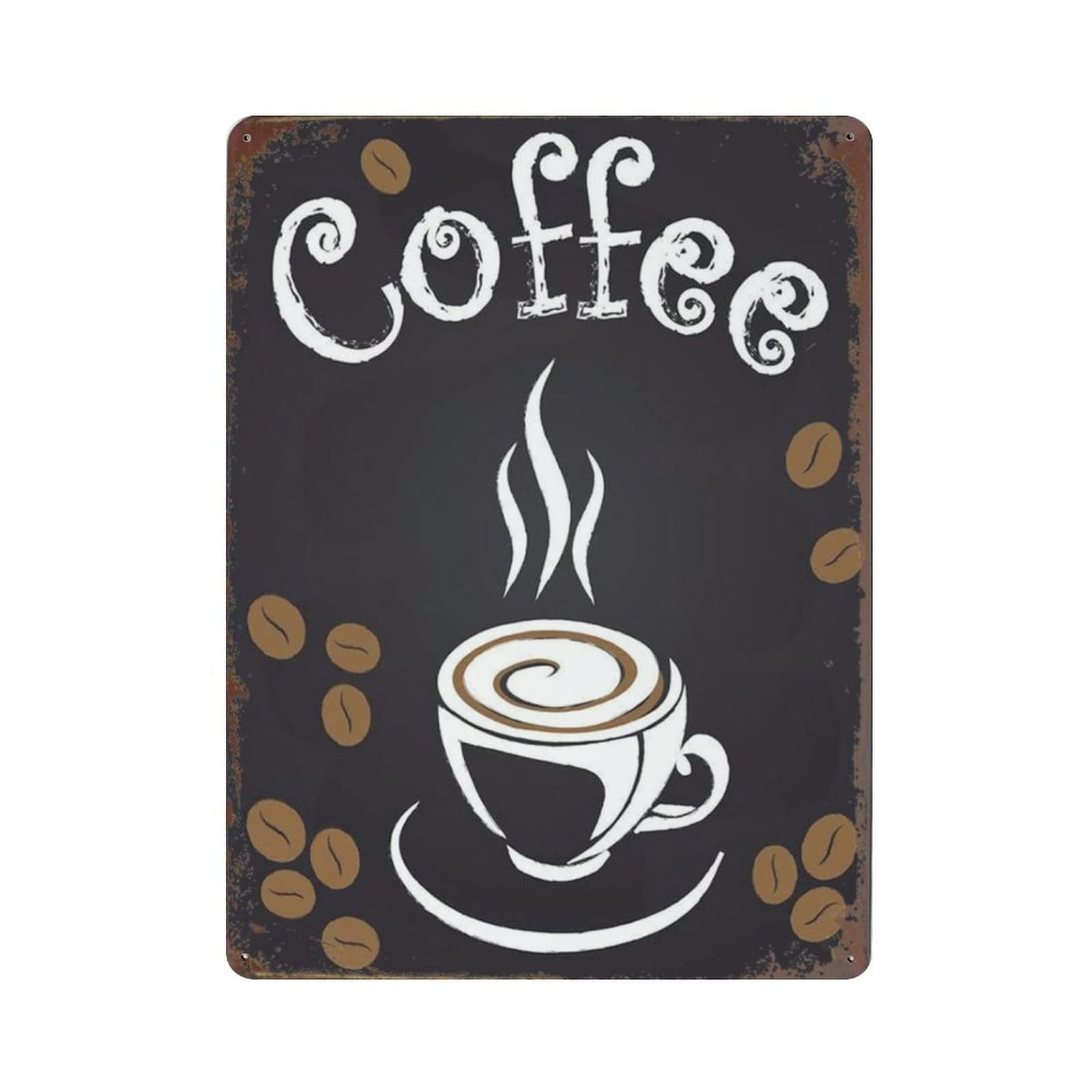 AOOEDM Coffee Metal Tin Signs for Man Cave Funny Art Wall Plaque Kitchen Bar Sign Coffee Shop Garage Wall Decor Hanging Decor