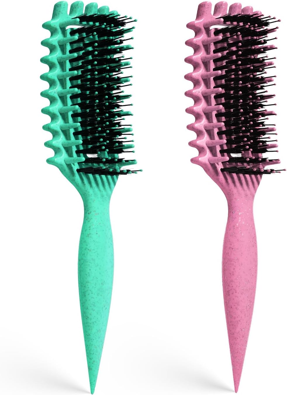 Curly Hair Brush Candybrush Curl Defining Brush for Detangling Shaping and Defining Curls for Women, Men, Wet & Dry Hair (Green Pink)
