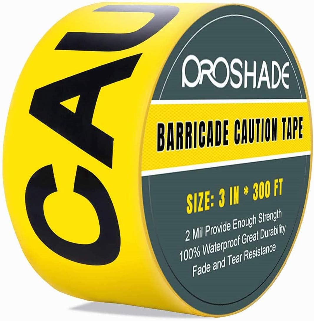 Caution Tape, 3" x 300' Premium Yellow Barricade Caution