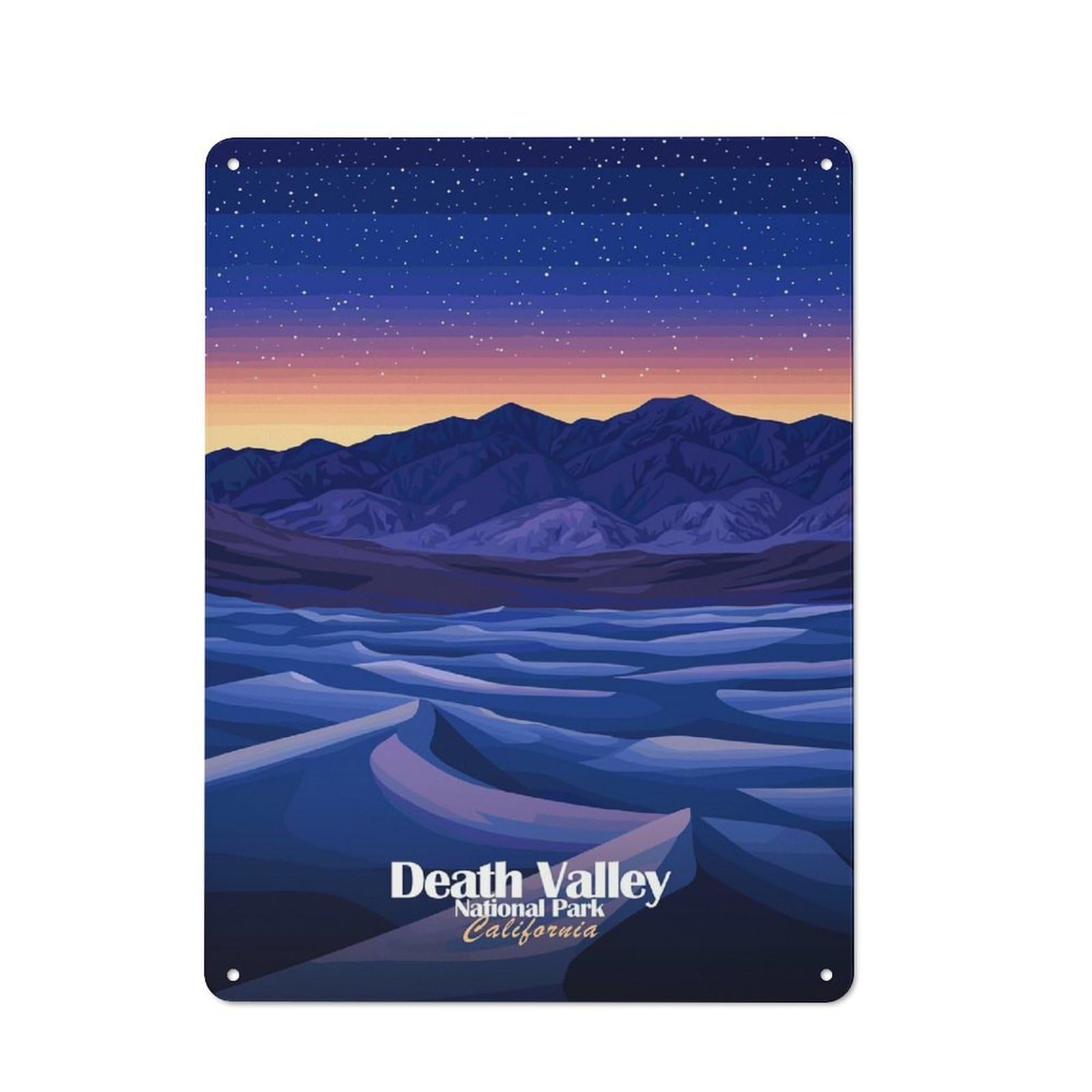 Junmoney Style-4 Classic Death Valley National Park(2) Metal Wall Art Sign 40X30cm, Vintage Wall Decor For Lounge, Study, Pub Or Wall Gallery