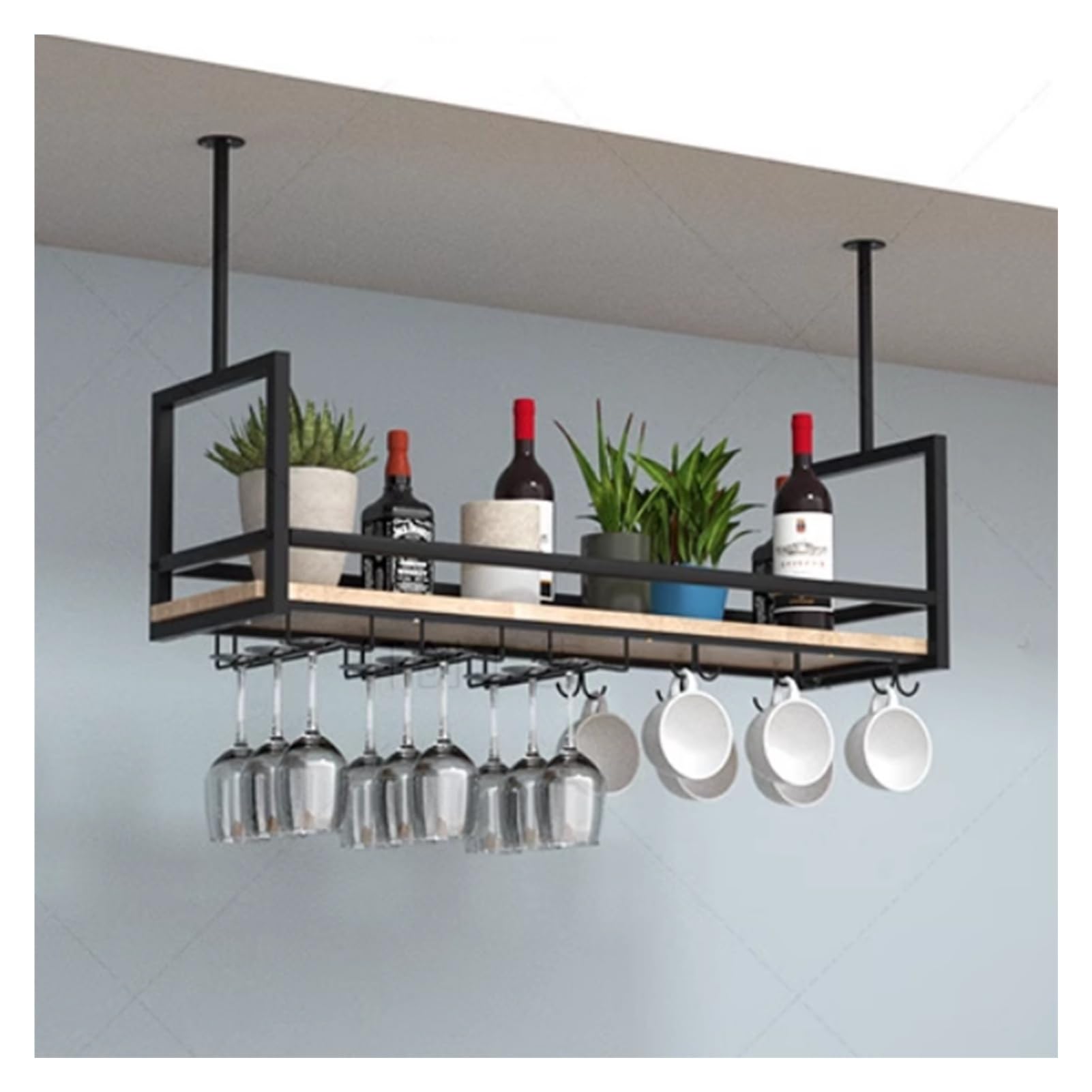Plafond de casier à verres à vin suspendu 120cm pour bar et cuisine de café
