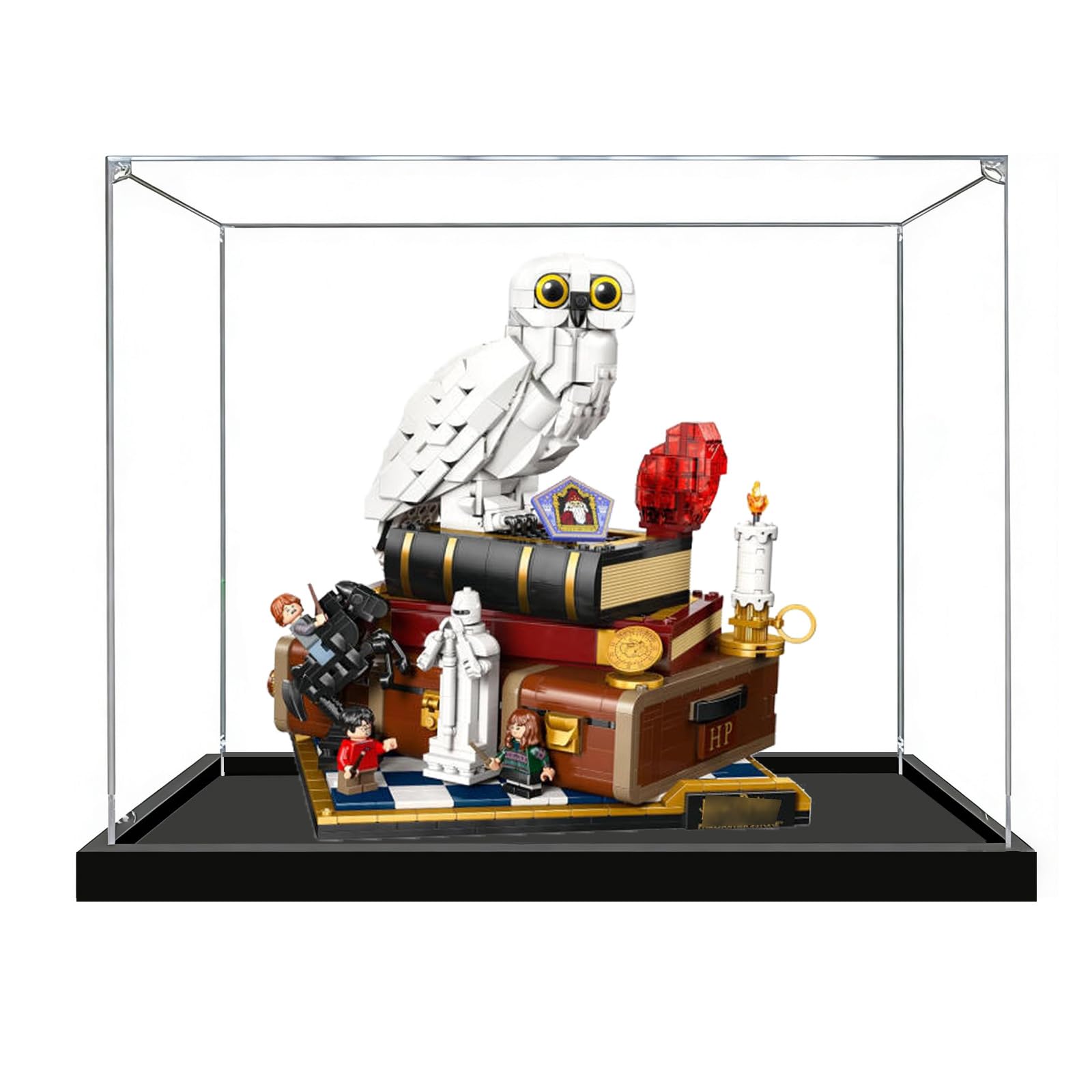 Acrylic Display Case Compatible with Lego 76466 Sorcerer's Stone Model, Dustproof Transparent Protection Showcase(Model Not Included) (Transparent-3mm)