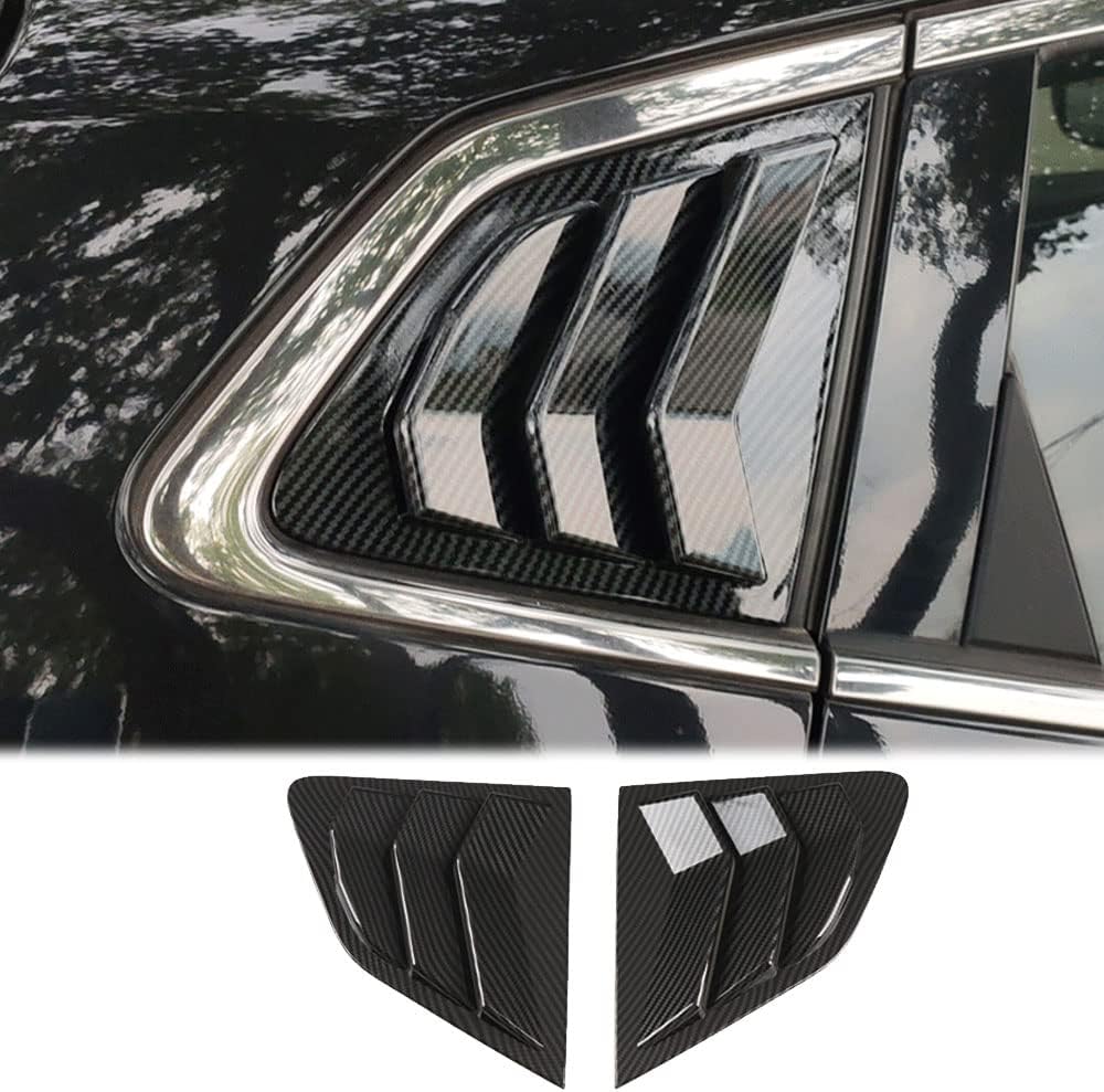BOYUER for Nissan Rogue Sport 2014-2022 Racing Style Rear Side Window Louvers Sport Style Scoop Louvers Cover Blinds Cool Exterior Decoration-Carbon Fiber