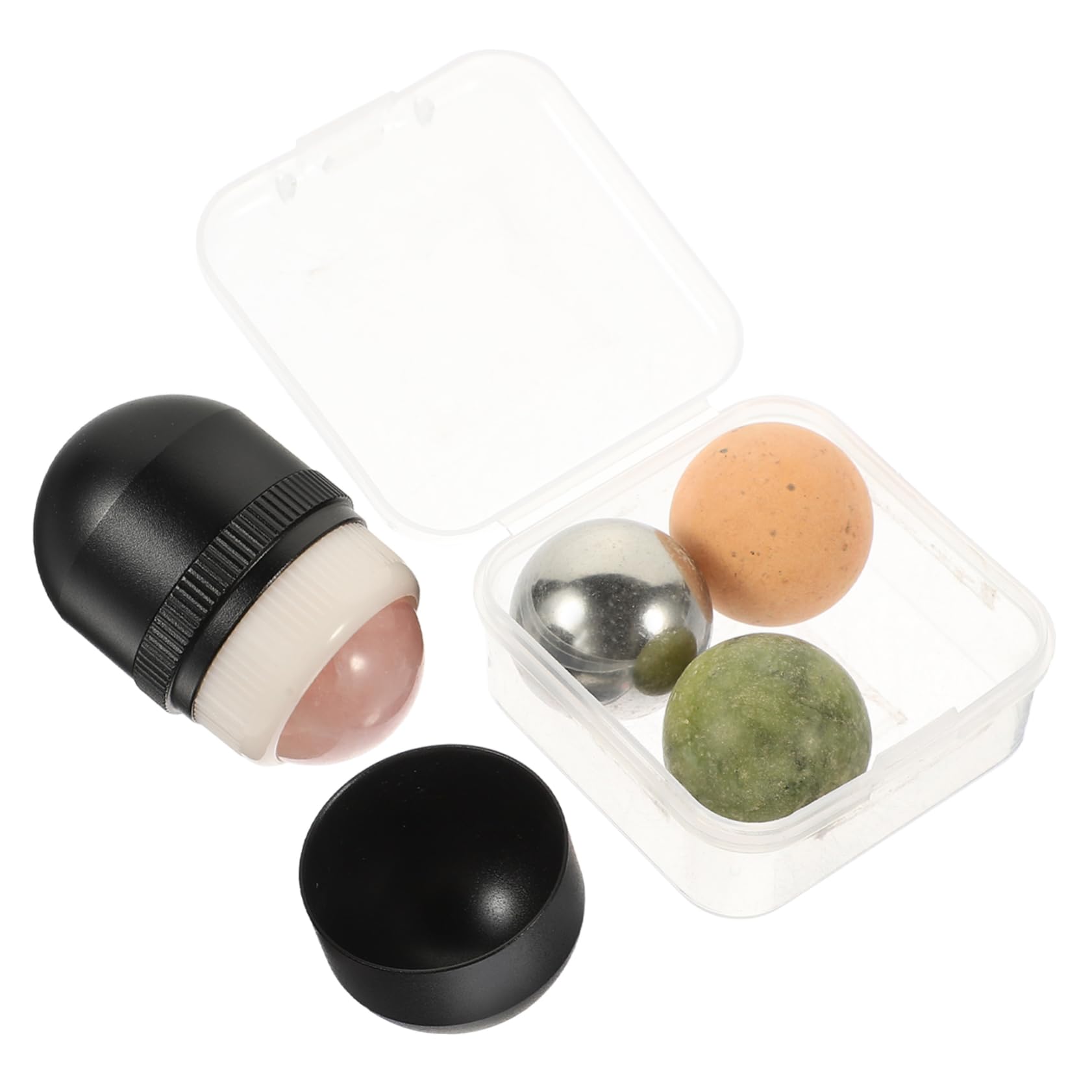 FRCOLOR 2 Juegos De Rodillos Faciales Portátiles De Jade: Herramienta Gua Sha Antienvejecimiento Accesorios Para El Cuidado De La Piel