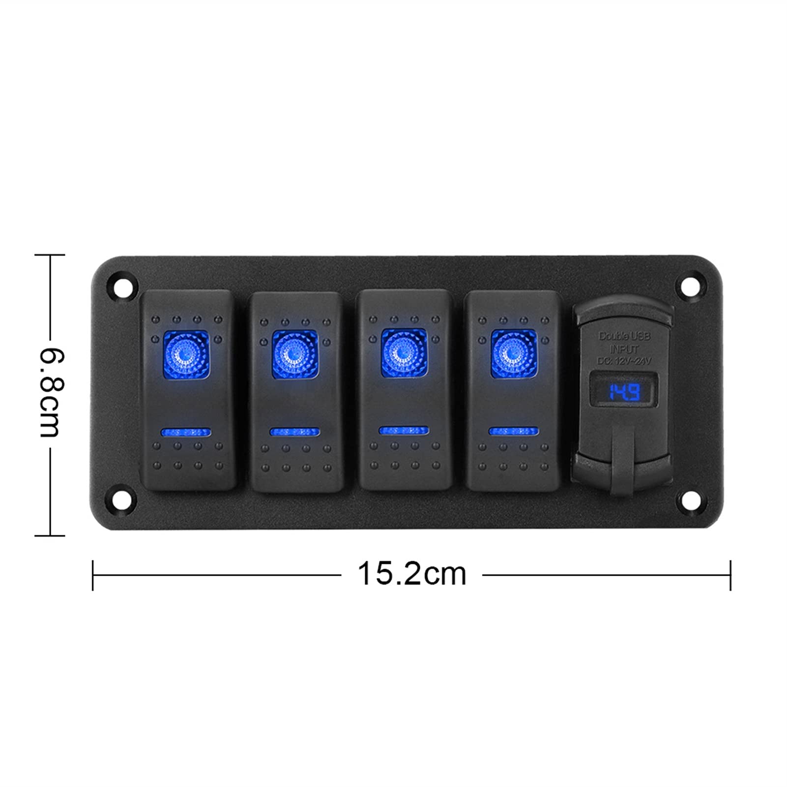 Interruptor basculante de 4 entradas con puerto USB doble 12