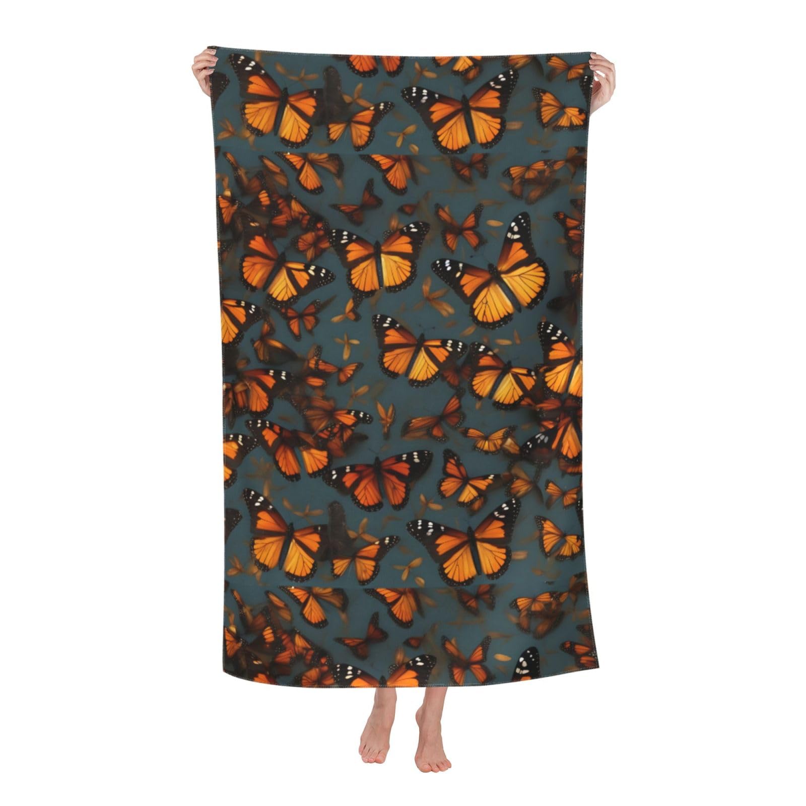 Cbaaghh Heaps Of Orange Monarch Butterflies Print Adult Beach Towels,Beach & Pool Towel,Beach Towels,Towels For Camping
