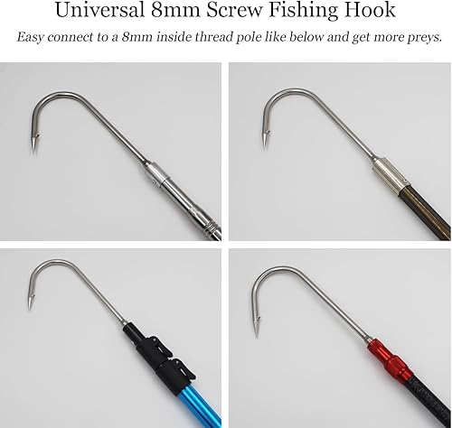 Miniatura 41 de Pescado telescópico con 1 ~ 5 dientes surtidos arpones púas, mar y hielo pesca lanza Gig para la caza de peces rana topo Hoja 1 diente+varilla