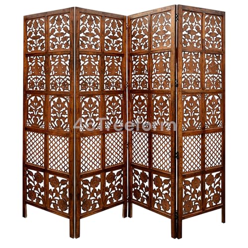 Image of Wooden Room Partition /Screen /Room Divider /Room Separator for Livng Room Bedroom Home Office Restarurant Hallway 20Inches Wide (4 Panel 6 Feet)