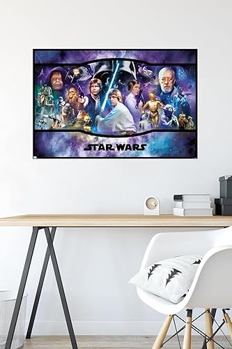 Miniatura 4 de Star Wars Original Trilogy - Póster de pared con bandera, 34 pulgadas de largo x 22.4 pulgadas de ancho, versión premium sin marco