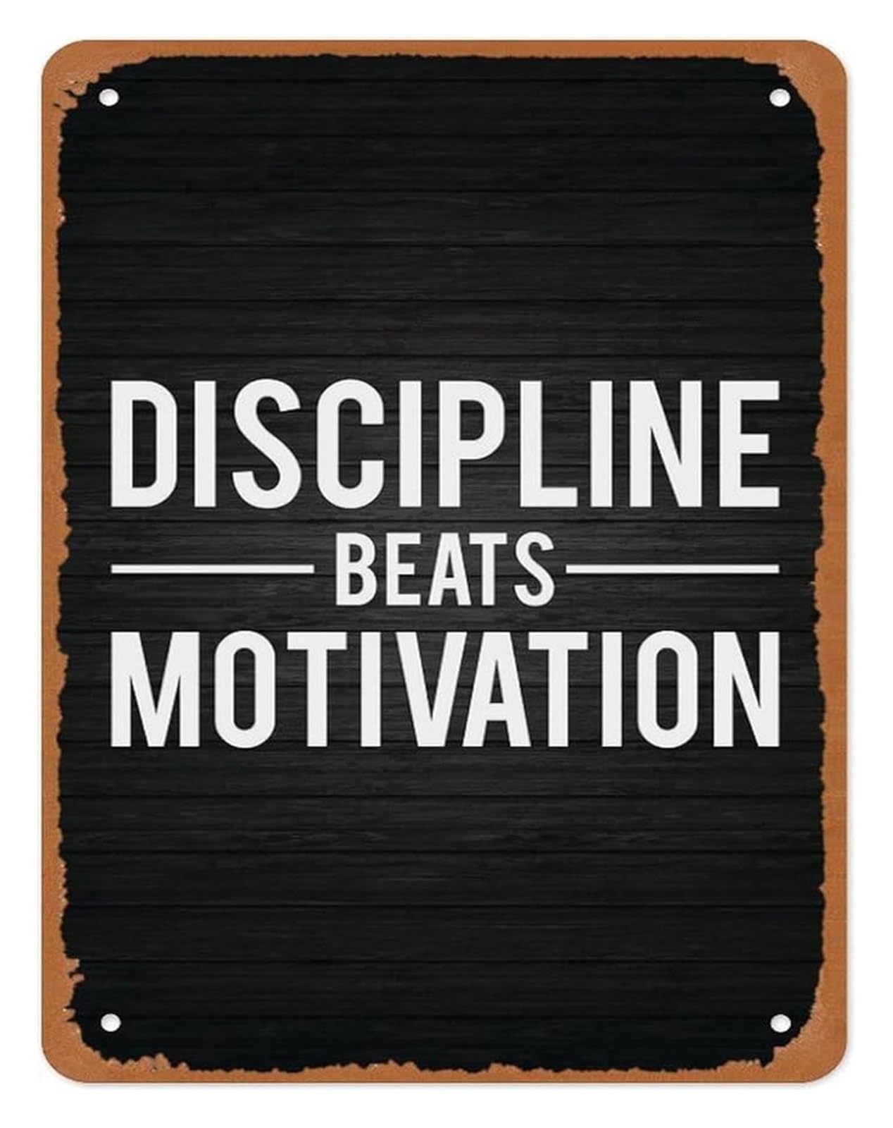 EKFBQBGW Discipline Beats Motivation Metal Sign Gym Motivation Fitness Quote Workout Room Decor Wall-Art Gym Lovers 8 X 12 in