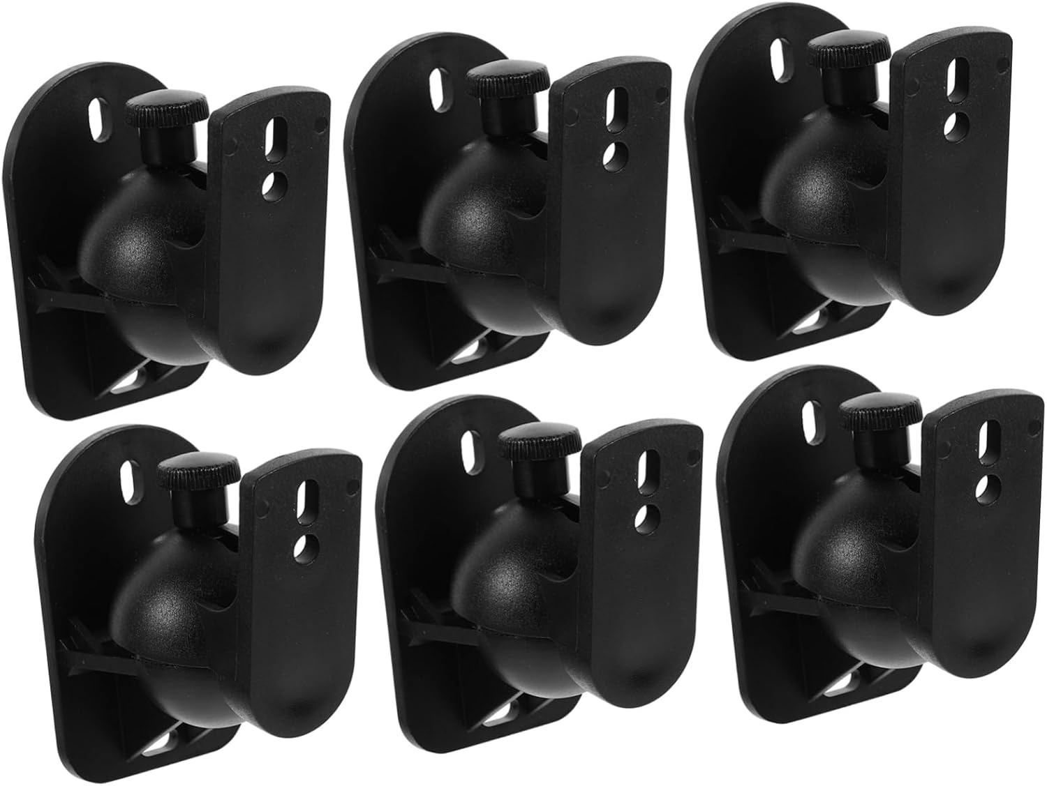 6sets Black Speaker Mount Brackets for Surround Sound Speakers Easy Wall Installation Load-Bearing Design for Home Office Rv