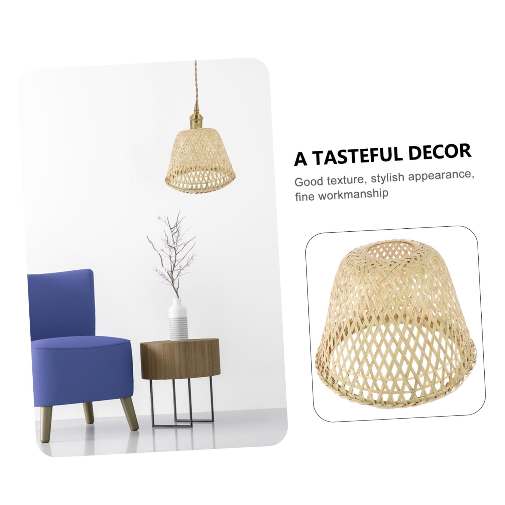 jojofuny 1pc Lampshade Home Decor Ceiling Light Cover Wicker Cover for Boho Style Lighting