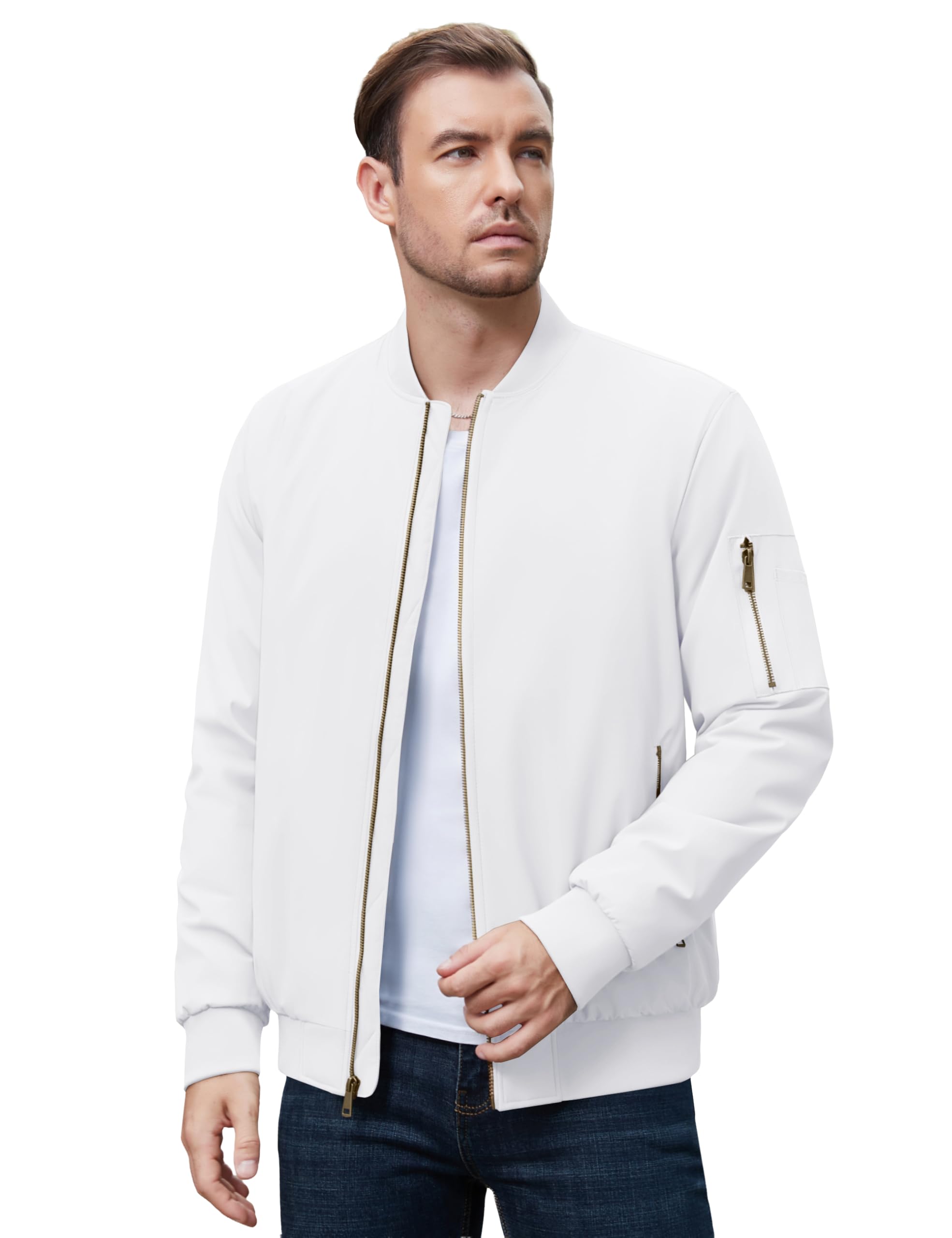 TACVASEN Uomo Giubbotto bomber Jacket Autunnale Calda Sportiva Tempo Libero Casual