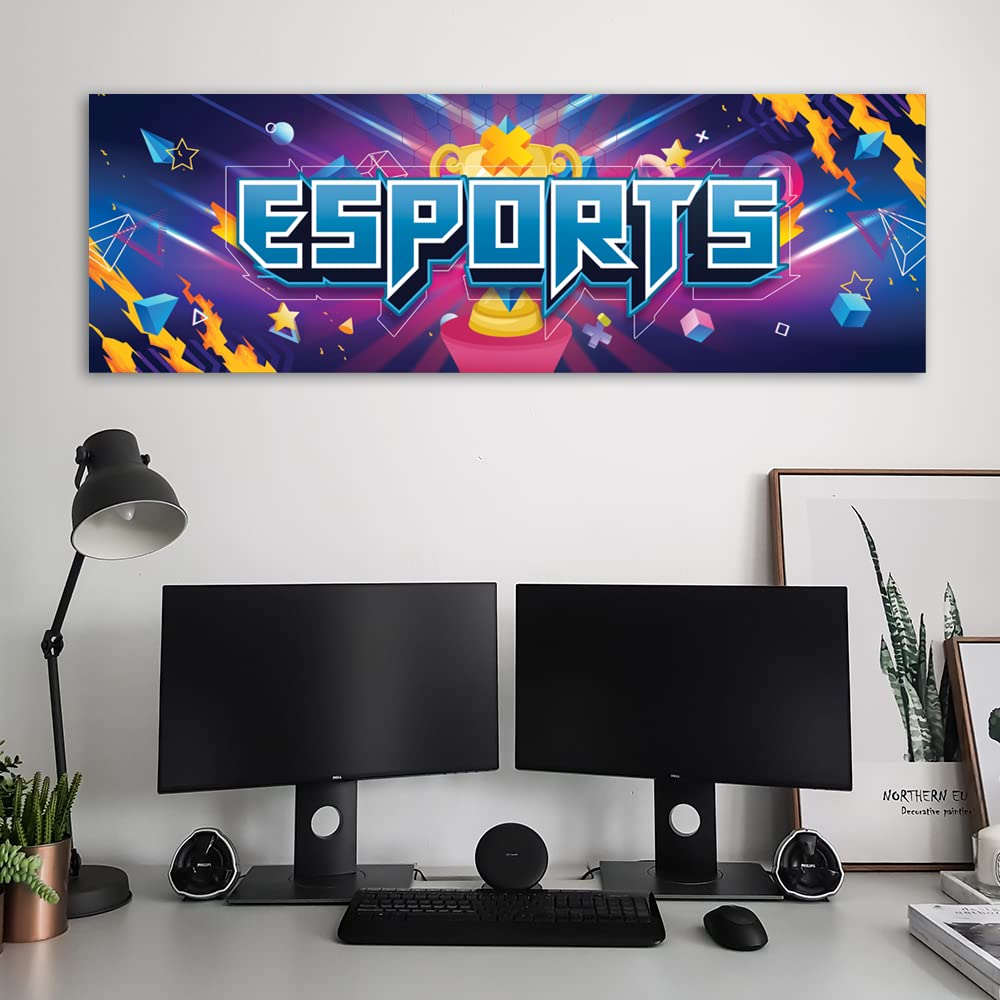 Feeby Cuadro en Lienzo Para Jugadores Videojuegos 90x30 cm 1 Pieza Impresión en Material Tejido no Tejido Modernos Artística Imagen Decoración De Pared Salon Dormitorio Abstracto Gaming Play Multi