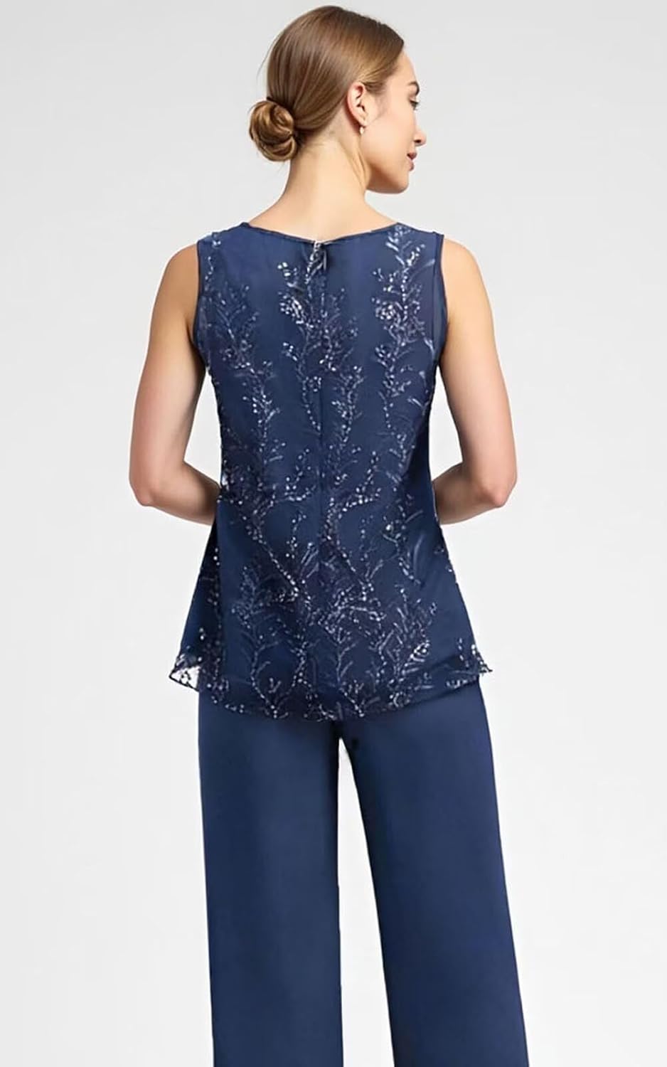 Chiffon Appliques Mother of The Bride Pant Suits 3 Pieces Women Formal Wedding Dress with Jacket - Image 6