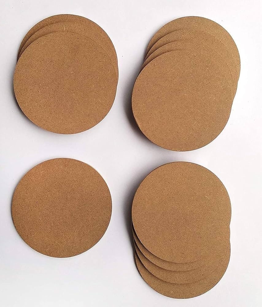 Round MDF Boards for Art and Craft 4 inch -3 mm Pine Wood Board Unfinished Round MDF Cutouts for Art and Craft for Lippan Art Painting, Mandala Art, Pyrography (Pack of 12 pcs)-image-42