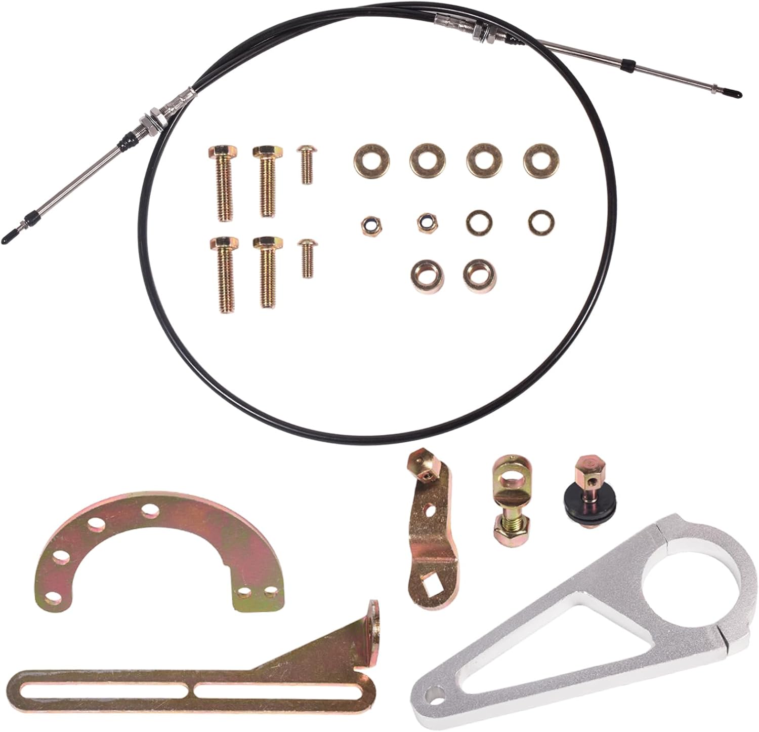 ACA-1804 Fit For GM TH350 TH400 700R4 TH200 2004R 4L80E Shift Cable Linkage Kit 2" Column Adjustable Transmissions,Short Selector Shaft Only