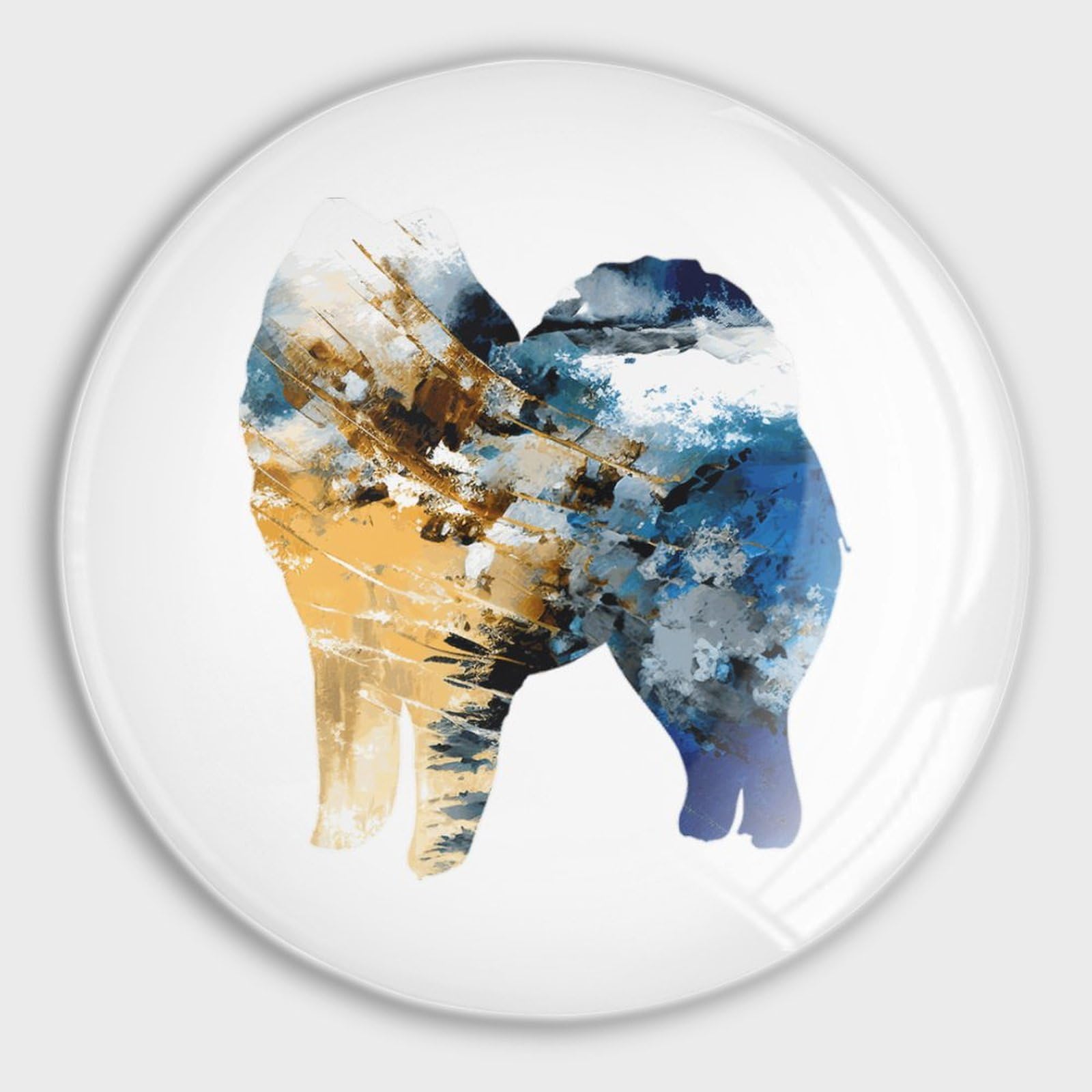 Aimants de réfrigérateur en verre Samoyed lot de 4 pour tableau blanc et casier de bureau