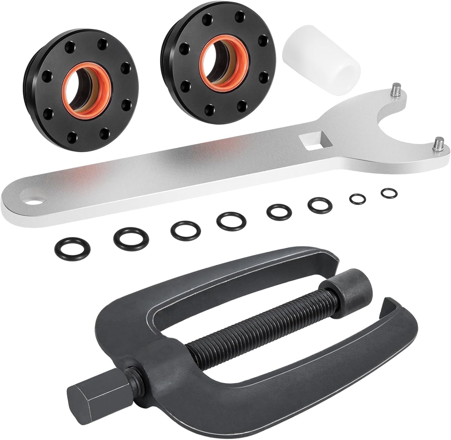 Front Mount Hydraulic Steering Seal Kit w/Support Bracket Puller & Pin Wrench - Compatible with Seastar HC5345 HC5340 HC5342 HC6750 - Replaces HS5157 Outboard Repair