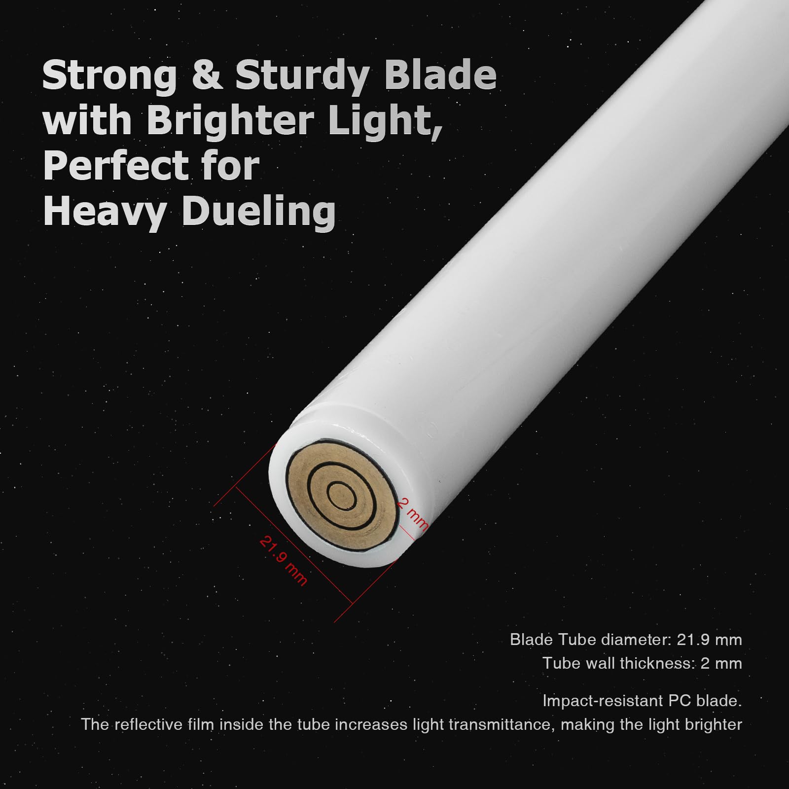 AthlChamp Sabre Pixel pour Adultes, contrôlable Via Application améliorée. Sabre de Combat, poignée en métal, Lame épaisse, 34 Effets sonores et Changement de Couleur Infini (Pixel-164)