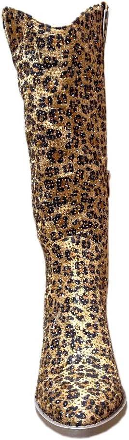 ABSOLEX Women Western Cowgirl Cowboy Pointed Toe Rhinestone Knee High Boots - 第 8/64 張圖片