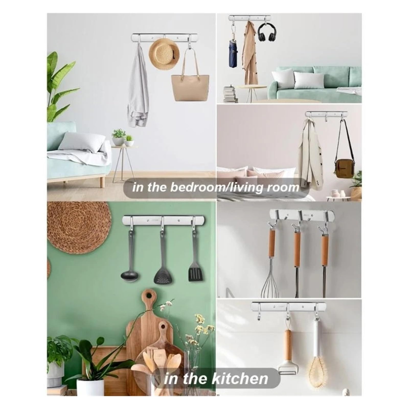 Gancho Para La Puerta Organizadores resistentes con gancho for colgar de forma segura en varias habitaciones(4 hooks)