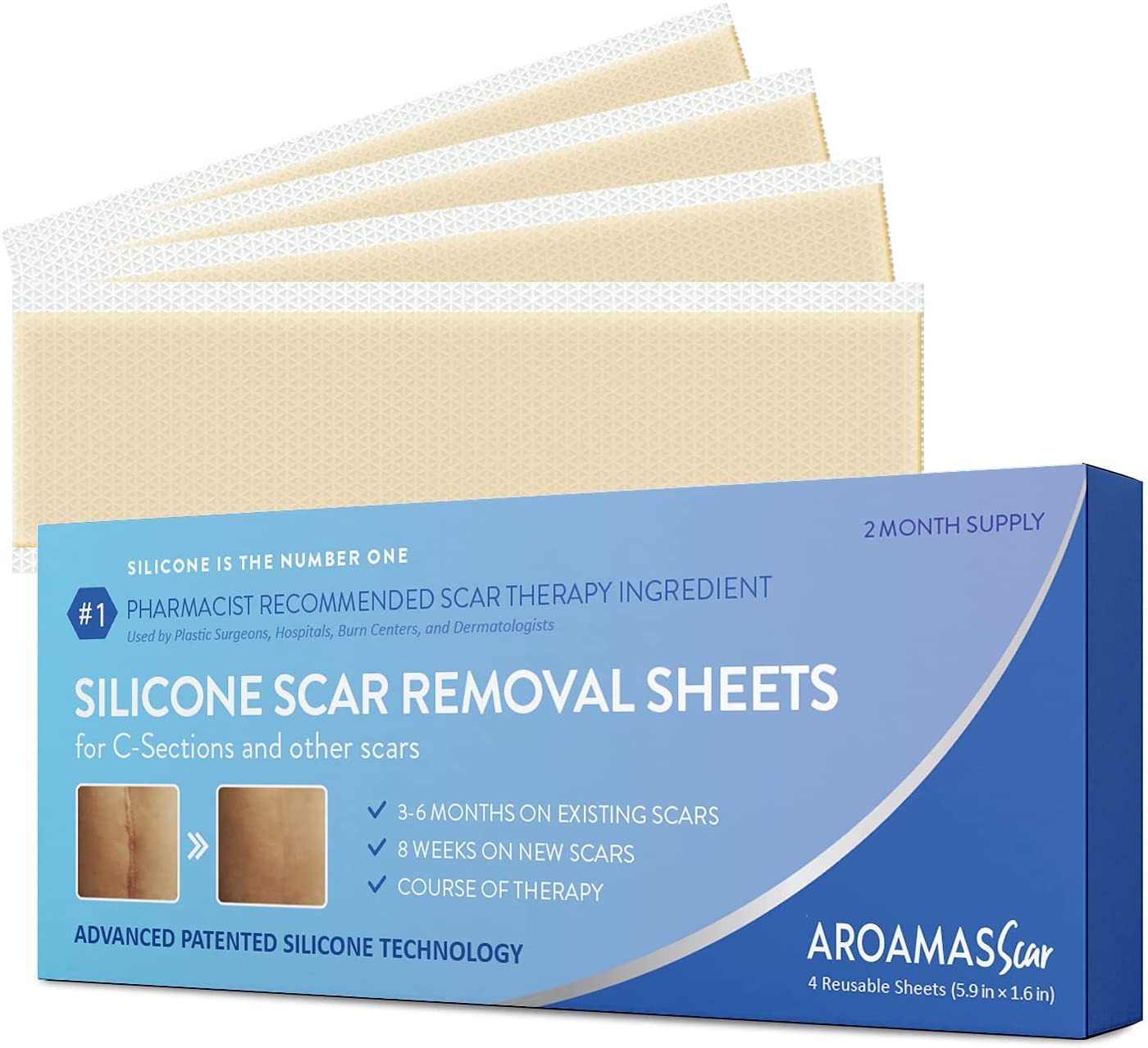 Buy Aroamas Professional Silicone Scar Removal Sheets for Scars Caused