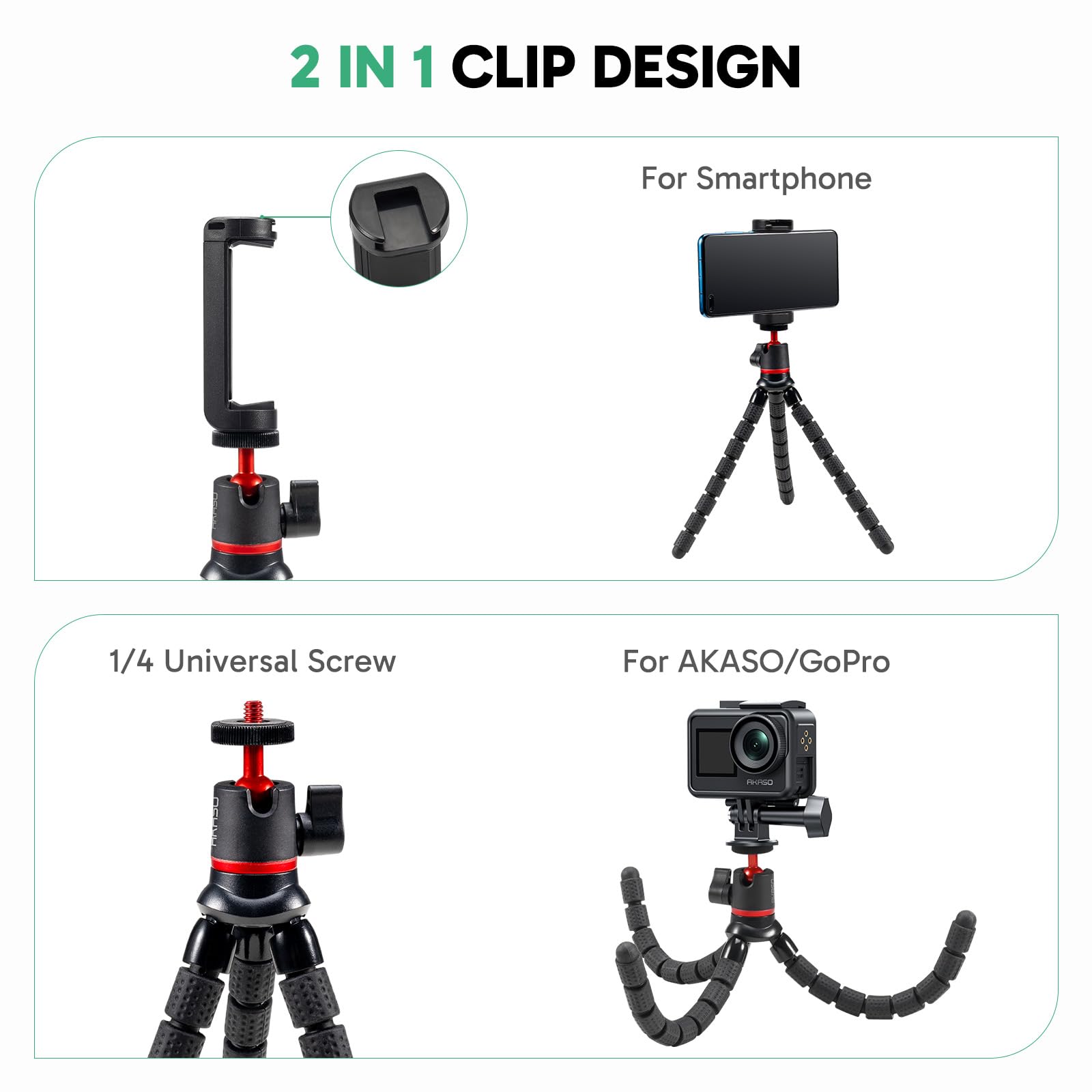Amazon.com : AKASO Action Camera Accessories Kit Compatible with