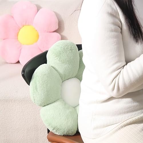 Miniatura 6 de Almohada de flores rosas de 17.7 pulgadas, bonita almohada decorativa en forma de margarita, cojín de asiento floral suave para sofá, cama, silla y