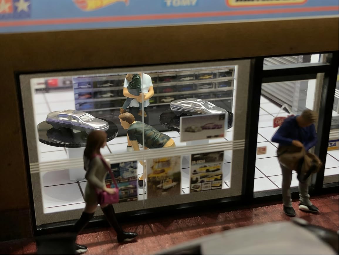 Amazon.co.jp: ジオラマ 1/64 カーガレージモデル 都市背景 駐車場 LED