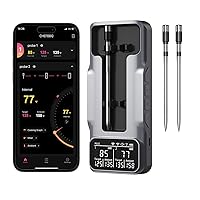 Vista 1 de Termómetro inalámbrico inteligente para carne de 800FT con sonda digital para carne, termómetro para carne Bluetooth con control de host